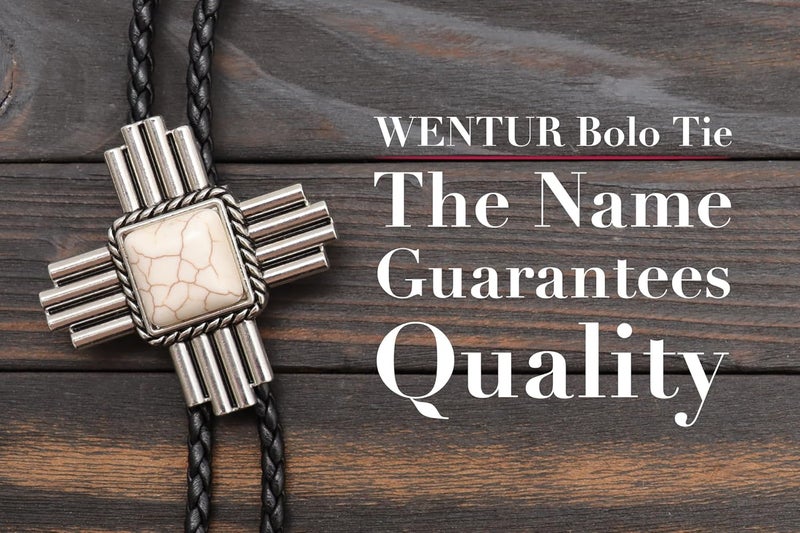 Wentur Stone Bolo Ties for Men Western - Vintage Cowboy Bolo Tie for Women Western Costume Accessories - Image 2